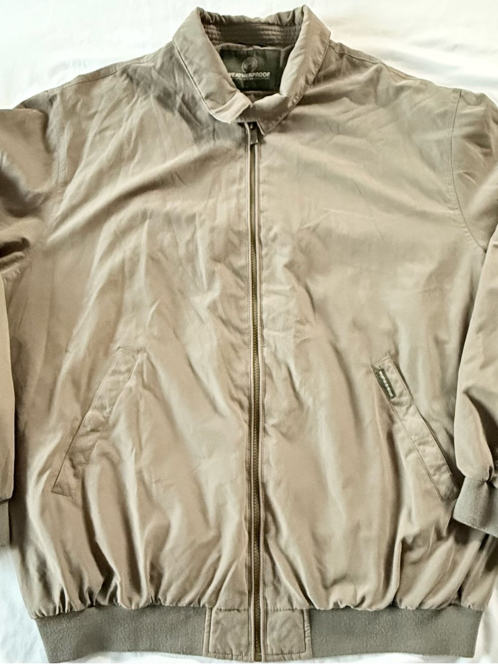 Vintage Weatherproof Men’s Brown Jacket Size XLT Zipper Inner Pocket